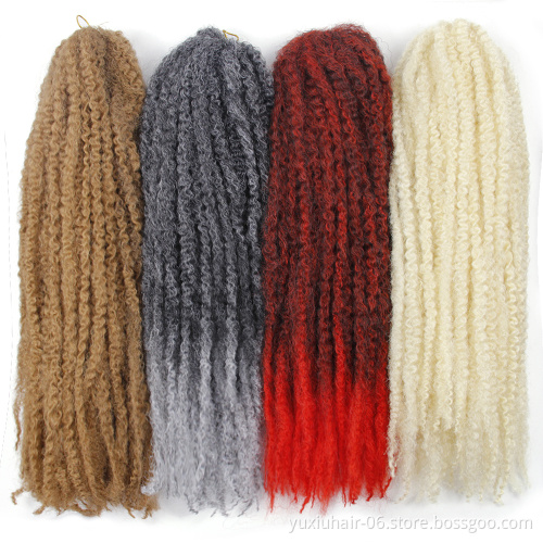 Afro Kinky Marley Braids Hair 18inch Soft Jumbo Crochet Braids Hair Extensions Synthetic Red Long Ombre Marley Twist Hair